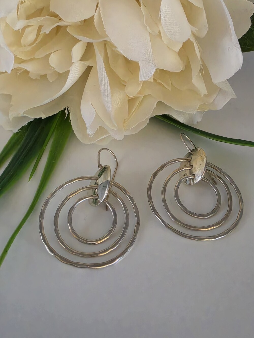 Robert Lee Morris RLM Sterling Silver Circle Dangle Earrings